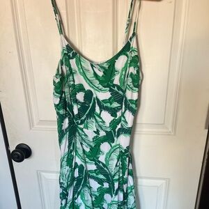 Large Old Navy Green & White Patterned Summer Dress